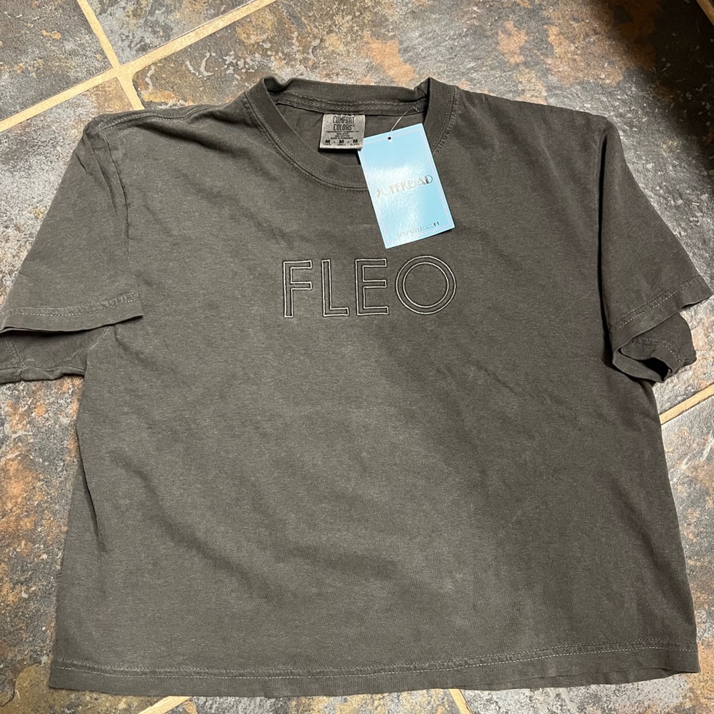 Charcoal Gray Fleo boxy tee. NWOT. I REMOVED the tag and never wore